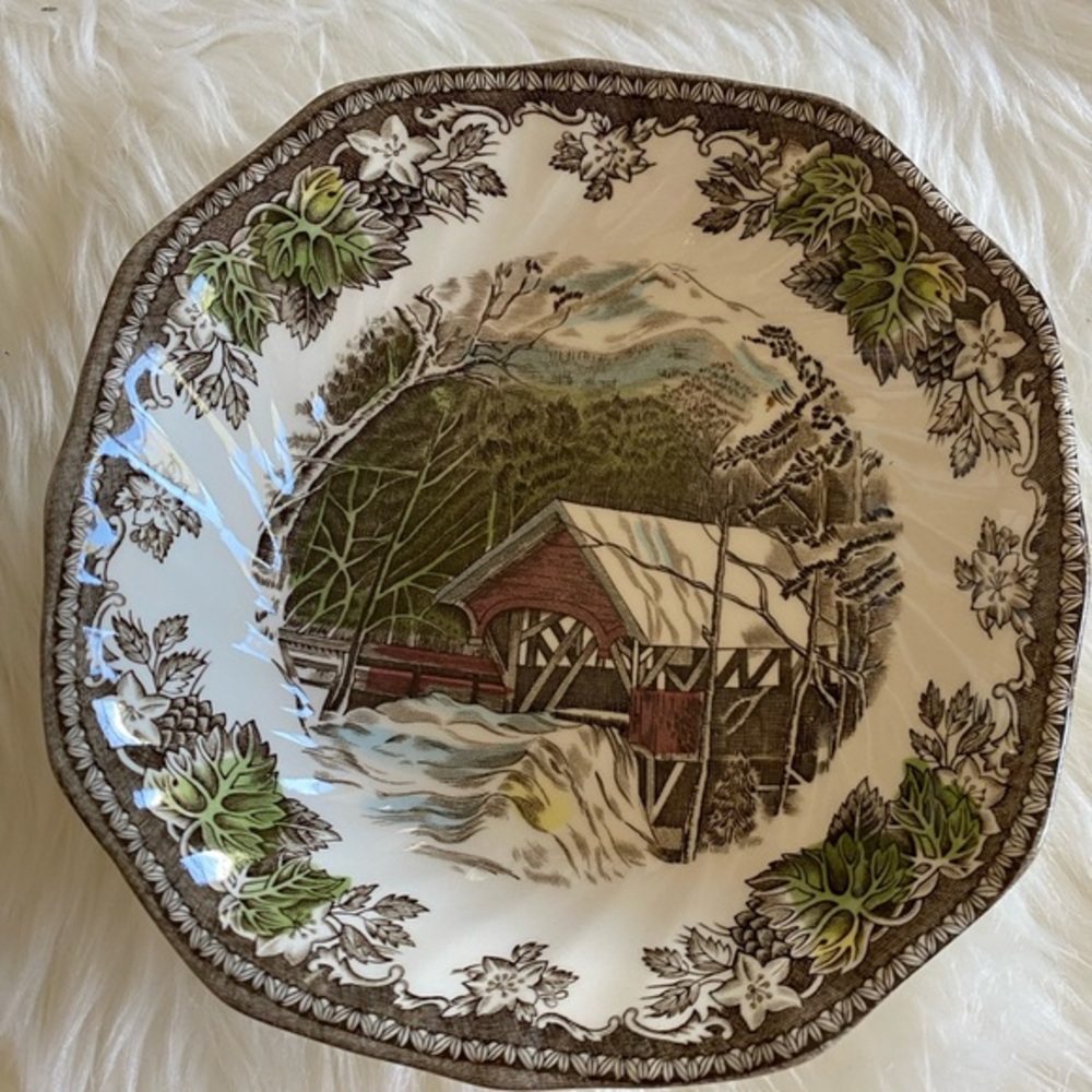 Late 20th Century Johnson Brothers Friendly Village soup bowl Series 5 of 8